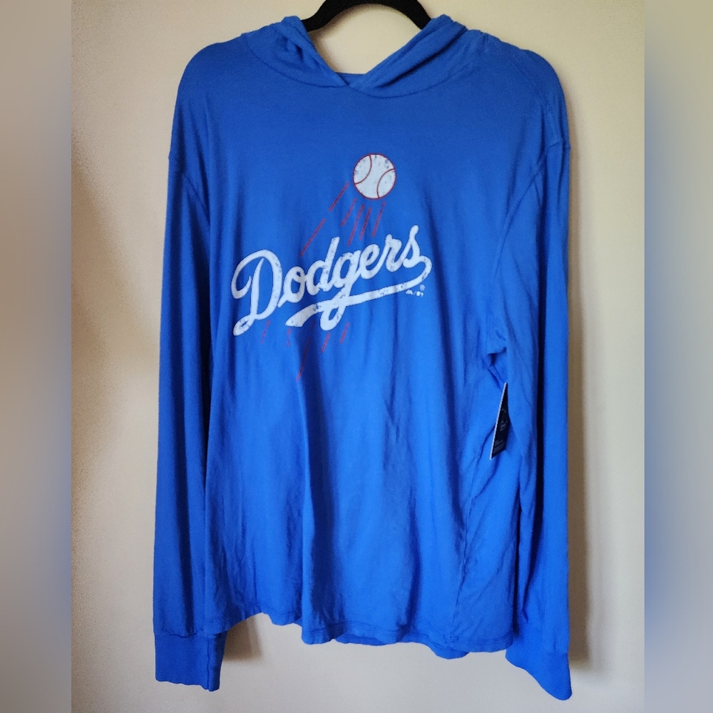 Brand New Majestic Threads Royal MLB LA Dodgers Ohtani Long Sleeve Hooded - Picture 2 of 5